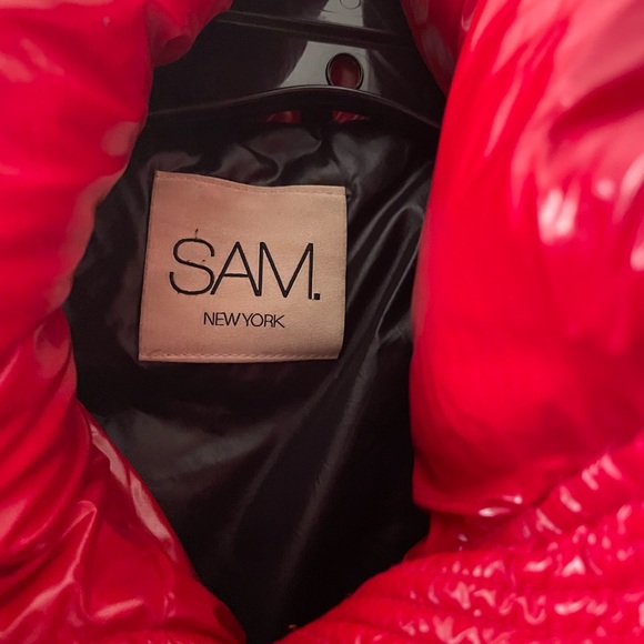 SAM. Glossy Crimson Puffer Jacket - Picture 2 of 6